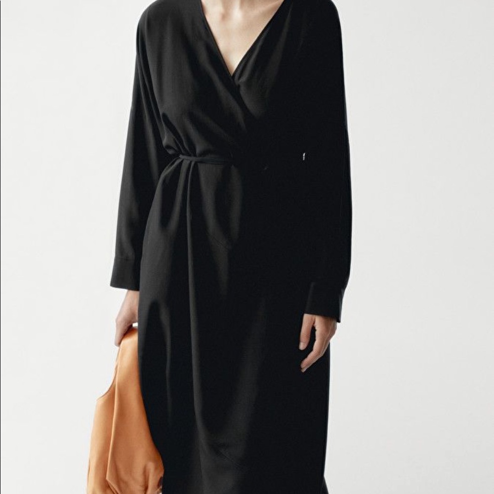COS Silk Black Wrap dress
